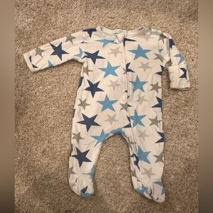 Blue and Gray Star Pattern Kids Footie